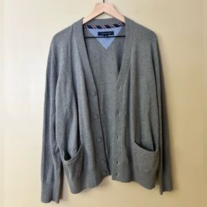 Tommy Hilfiger men's gray sweater cardigan